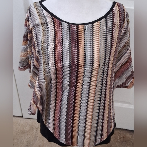 Apt.9 Striped Multicolor Poncho Top  Sizr L - Picture 9 of 14